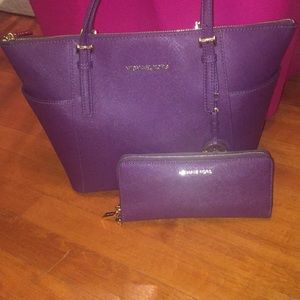 *SOLD* Michael Kors Purple Bag and Wallet